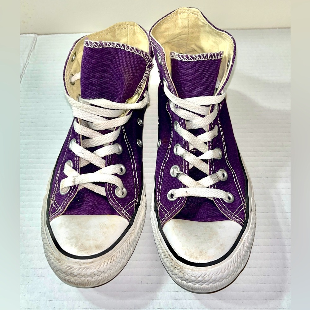 Canvas High-Top Sneakers - Purple